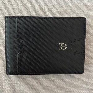 Mens Black Slim Wallet Metal RFID Blocking Wallet Card Case Money Clip